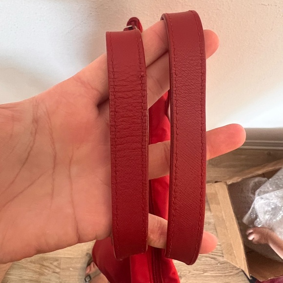 Prada Red Nylon Tote with Leather Straps and Detachable Crossbody - Picture 6 of 9